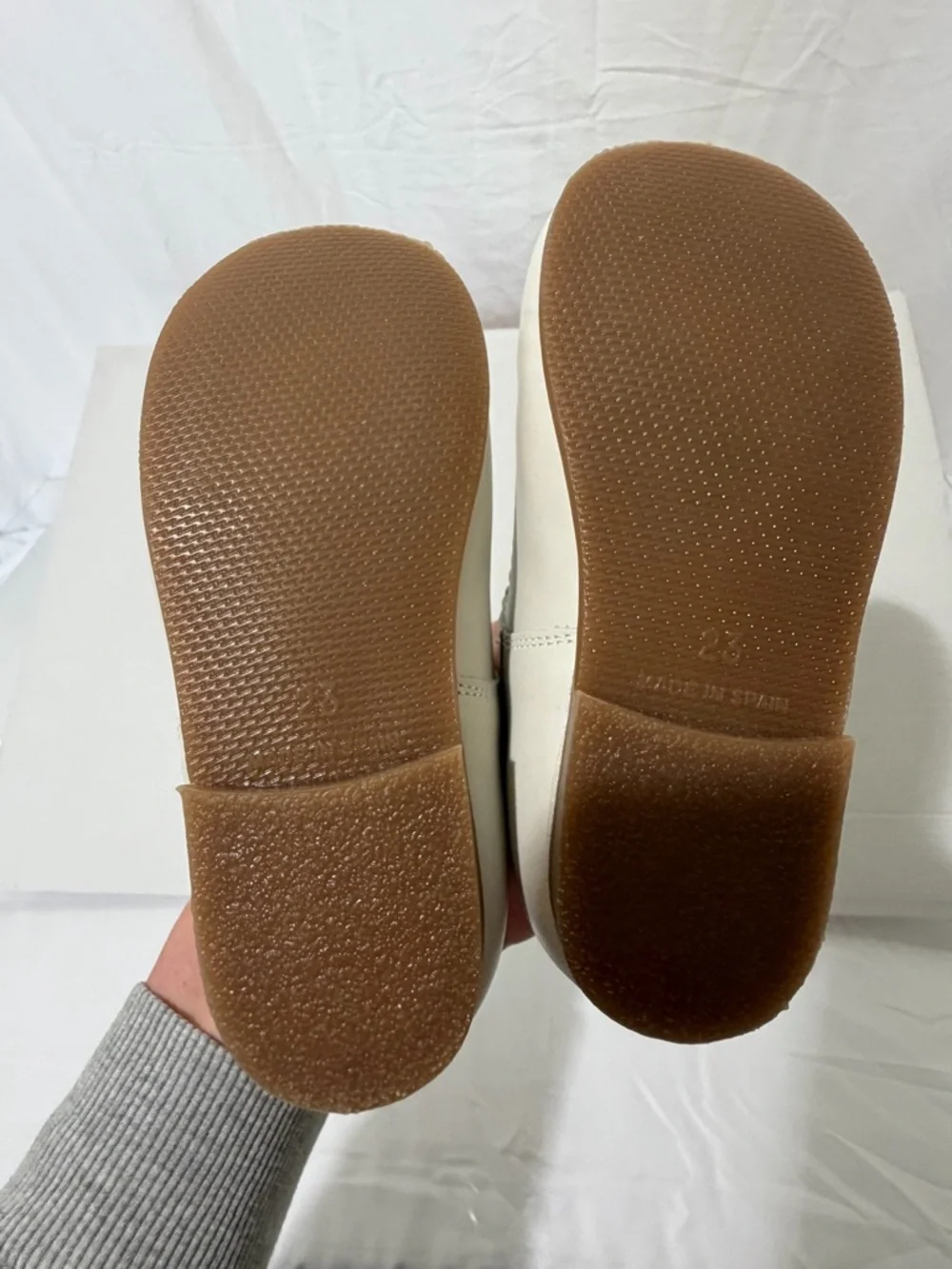 Peppa London Ivory Mary Jane Leather Baby Shoes Size 23 EU US 7 NWOT